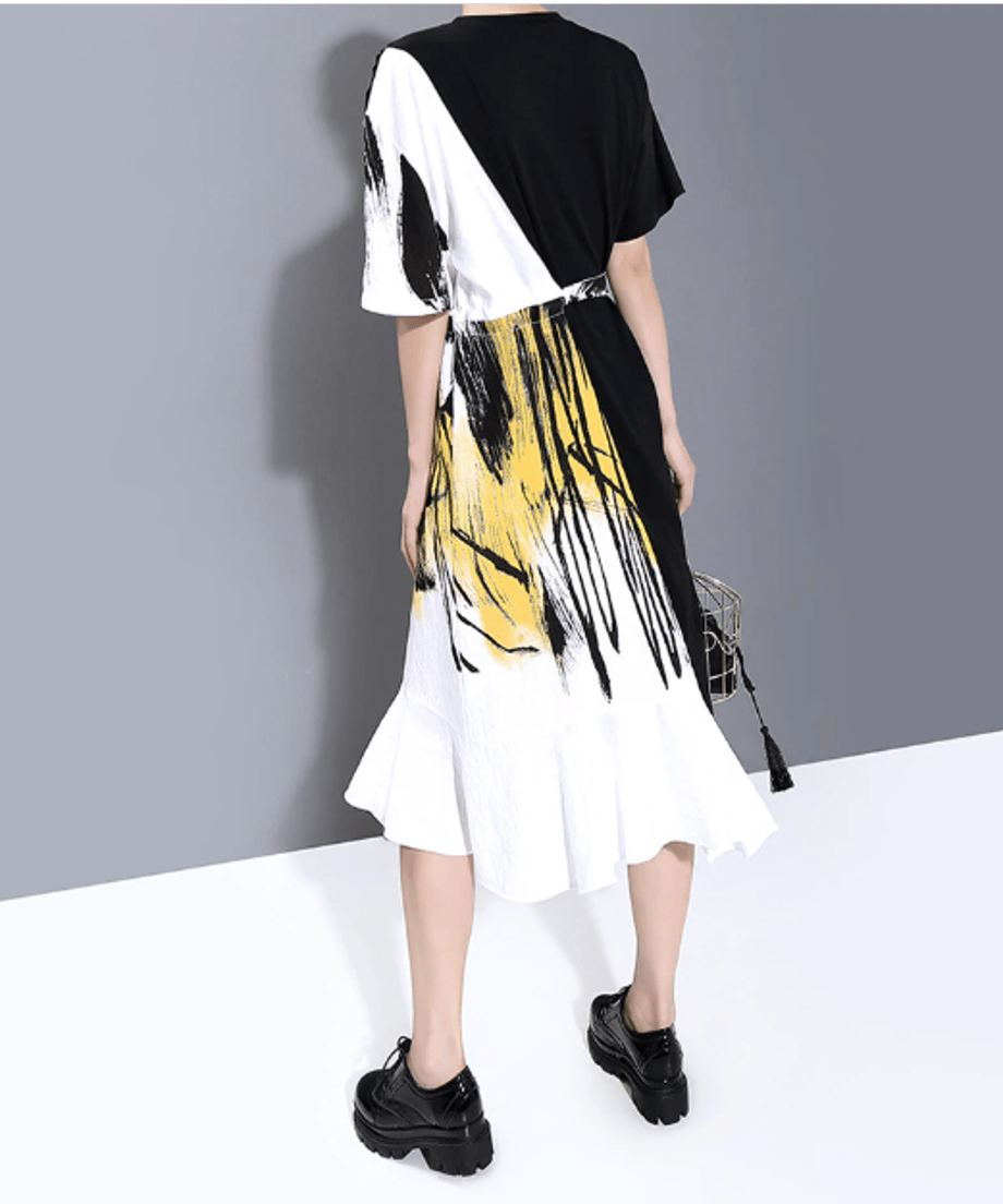 Split Abstract Art Dress