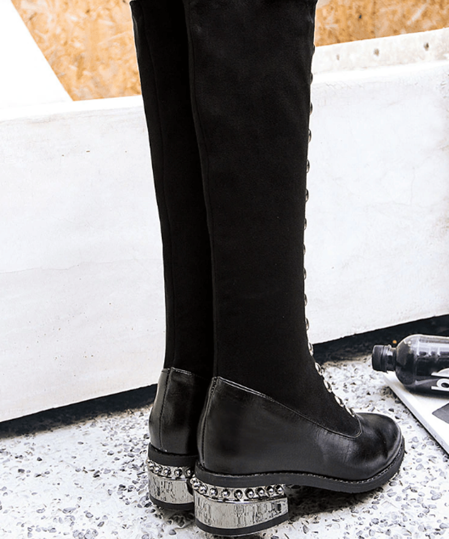 Studded Long Boots