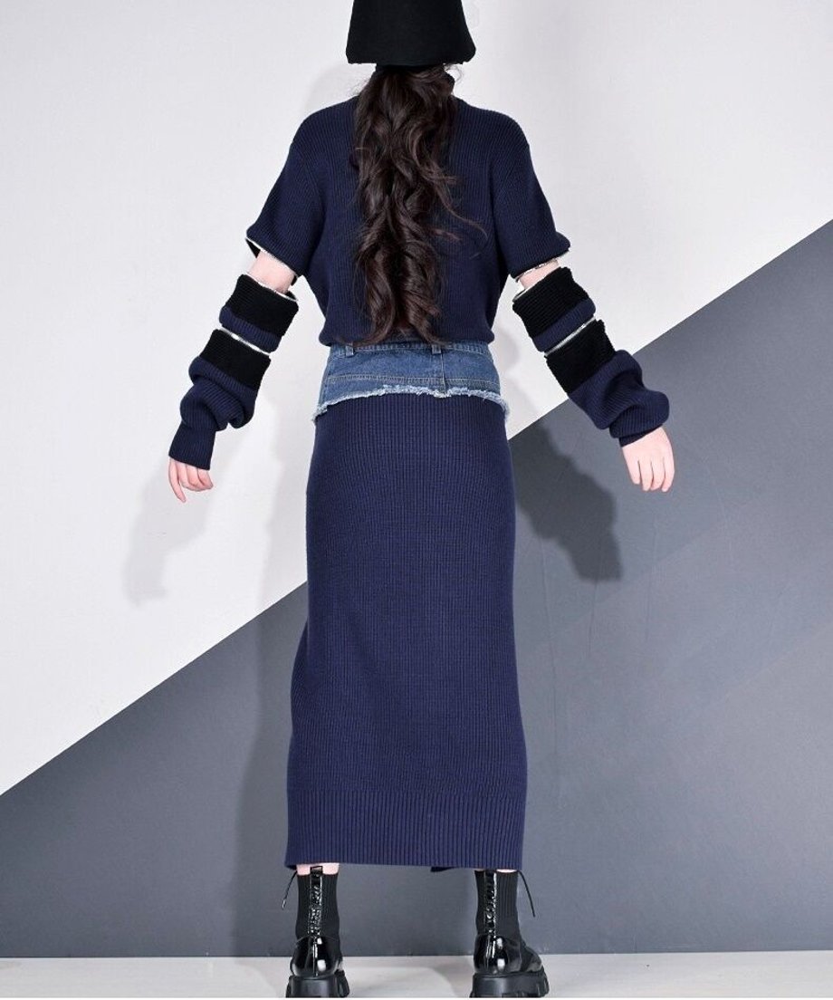 Designer Zip Sweater & Skirt Co-ord