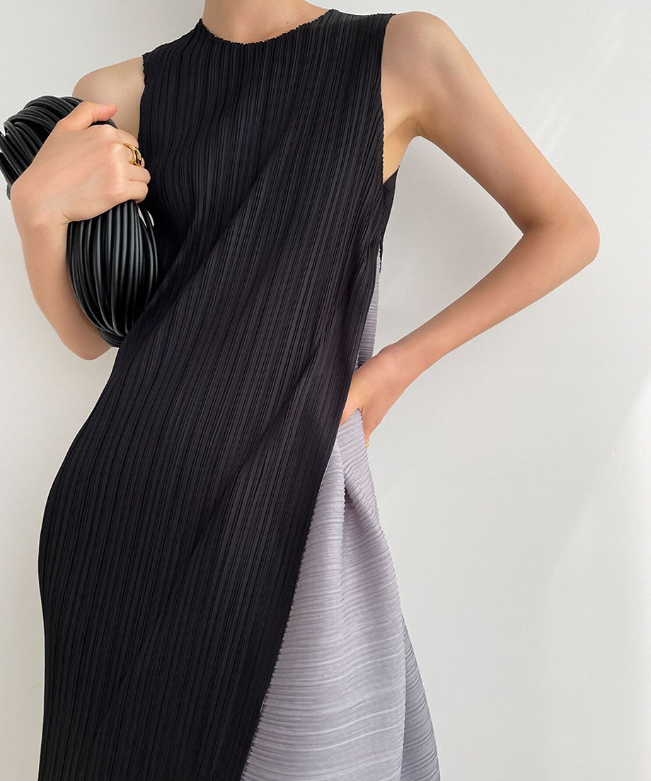 Half Flare Pleated Dress