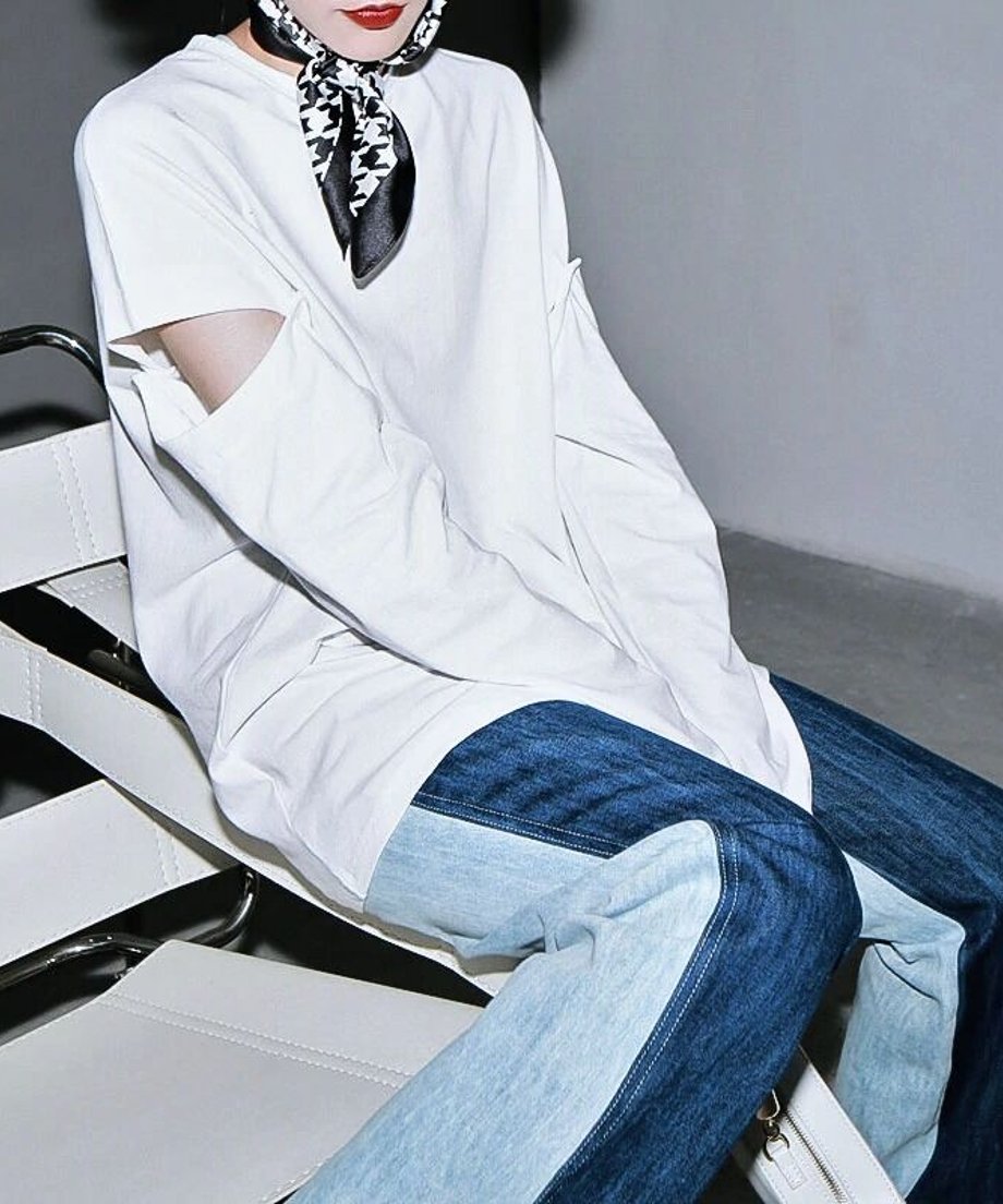 Bicolor Denim Pants