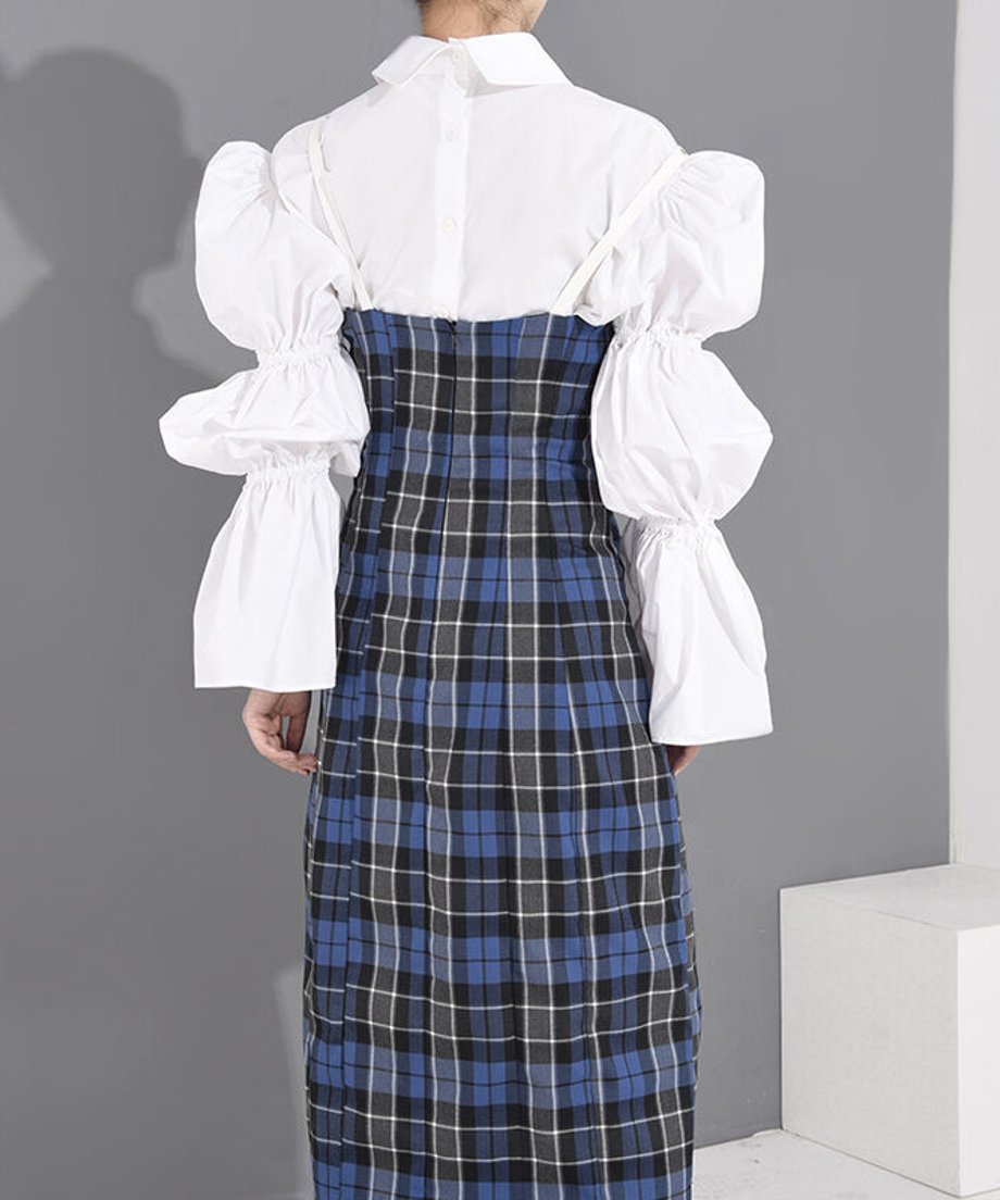 check pattern camisole dress