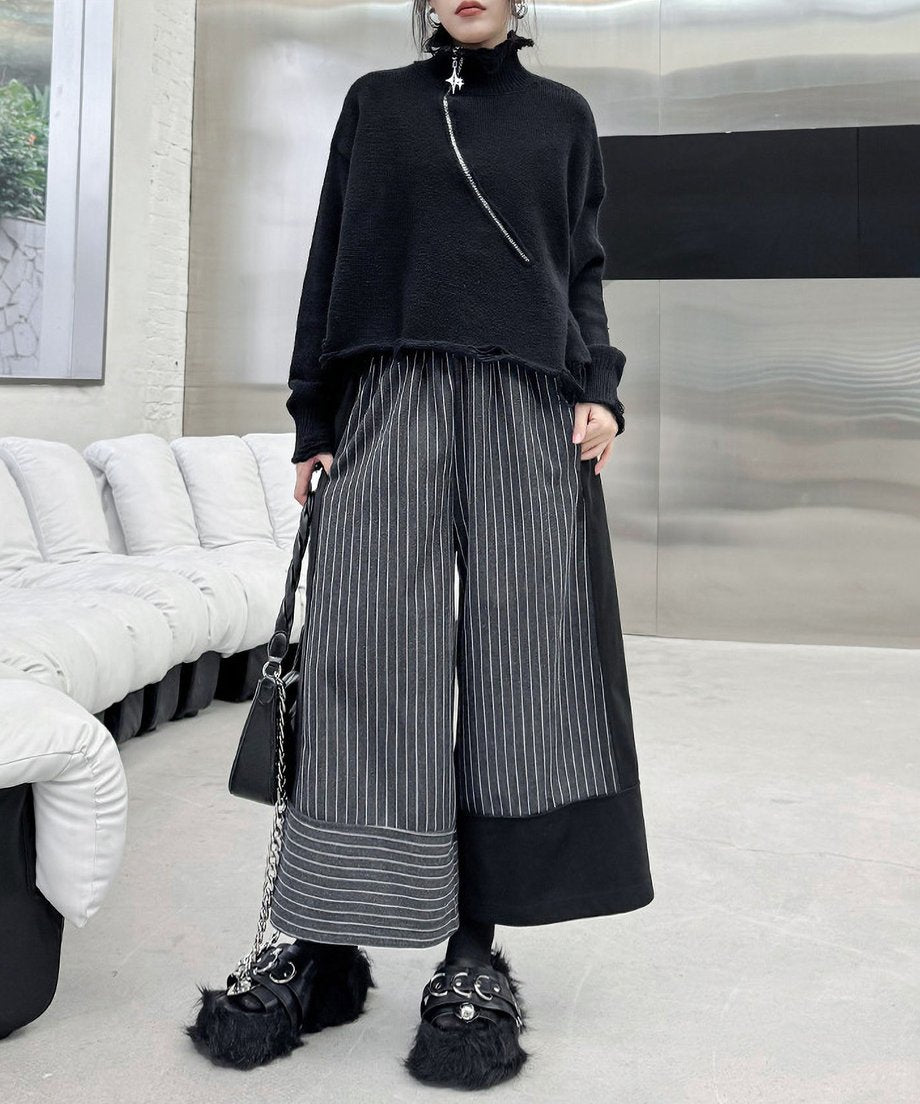 Panel Stripe Wide Pants