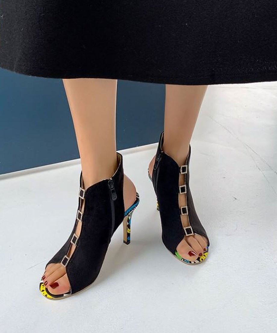 Square Stone High Heels