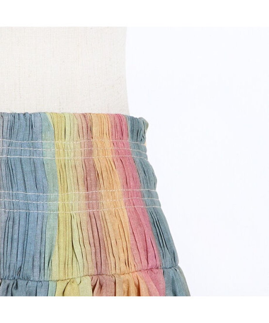 Pastel Gradient Pleated Skirt
