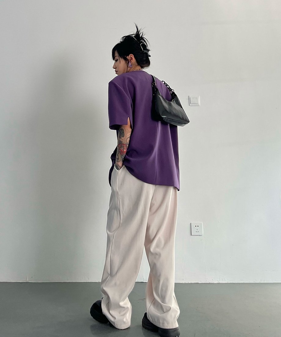 V-neck Short-sleeve Jacket