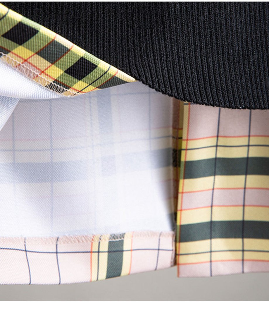 Plaid Splicing Skirt