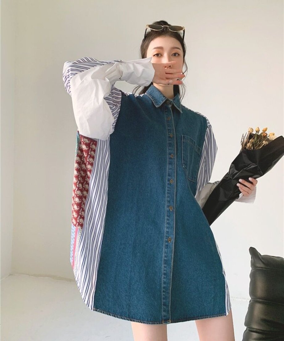 Striped Patchwork Blouse