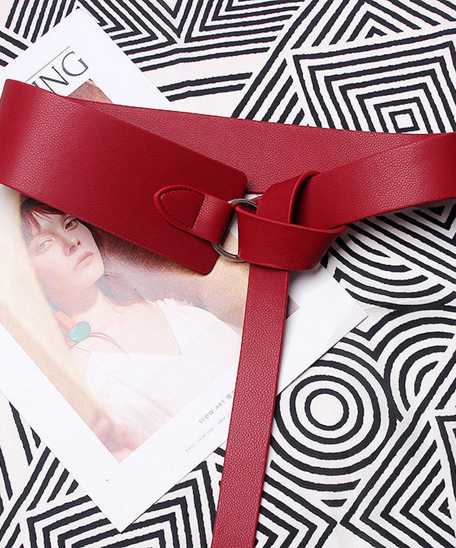 soft leather wide waist belt