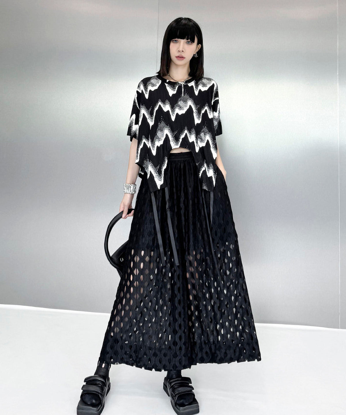 Cut-out Wide Pants