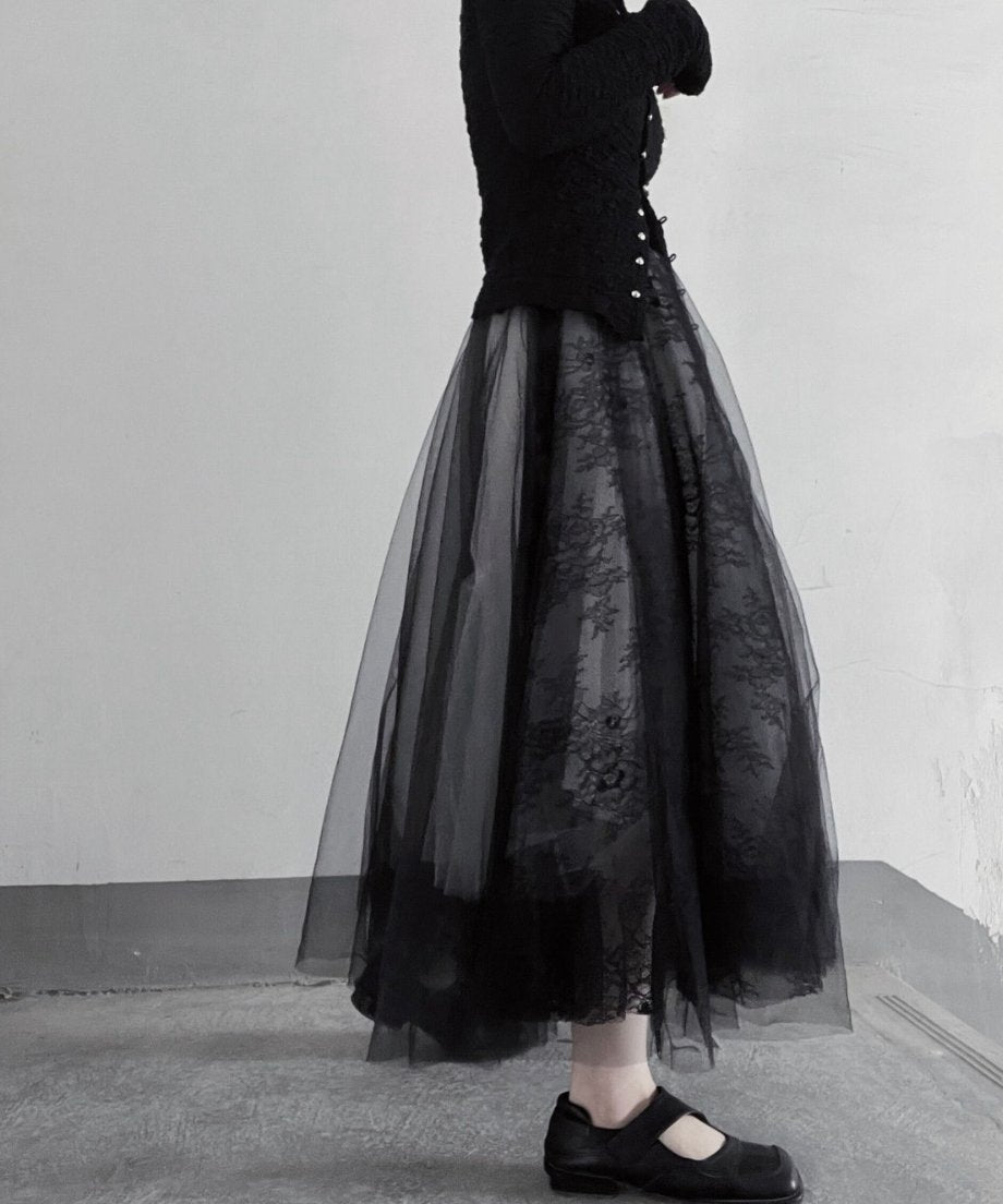 Tulle Layered Gradient Skirt