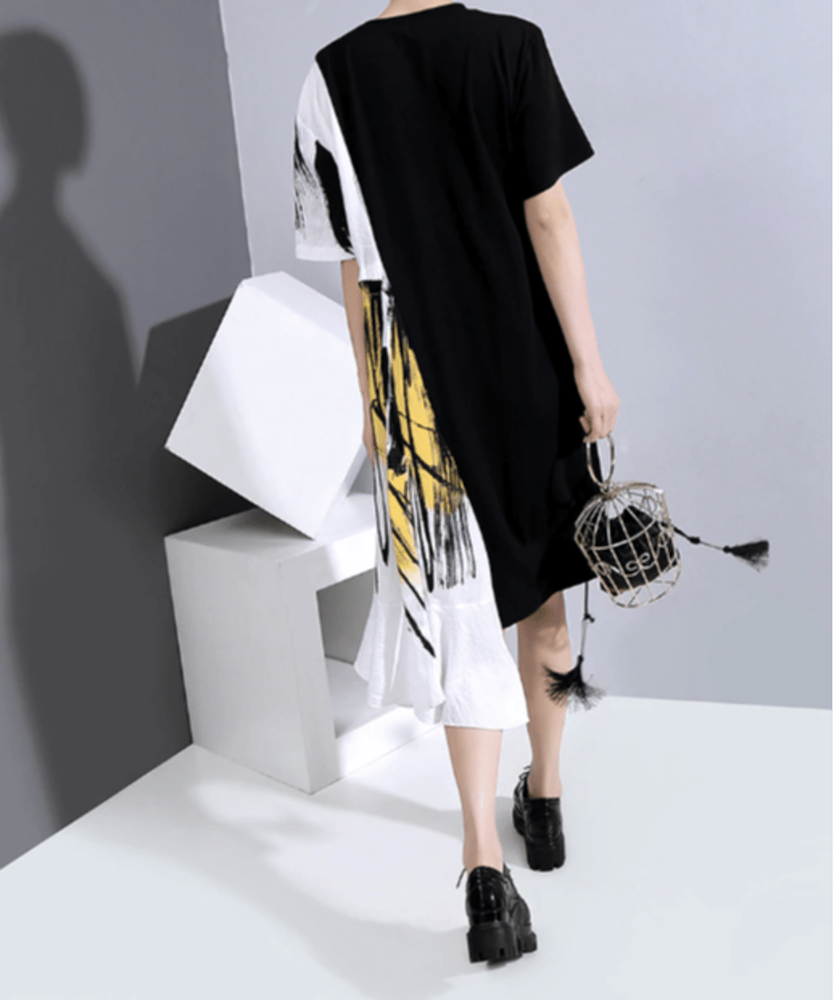 Split Abstract Art Dress
