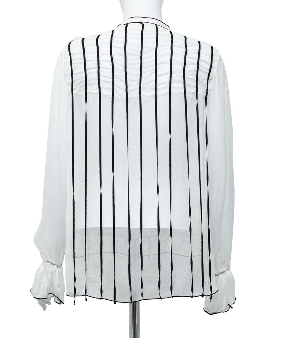 Line Art Sheer Blouse