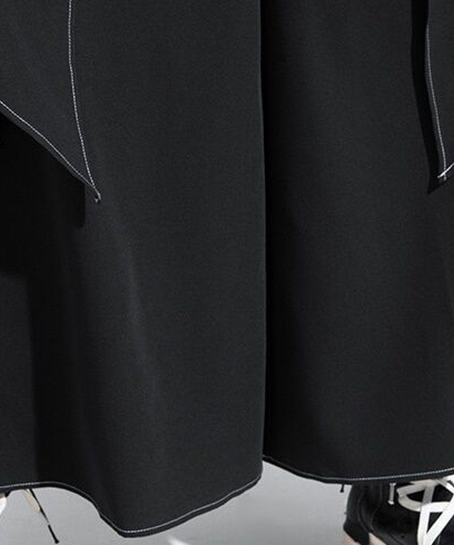 Asymmetric Fold Wide Pants