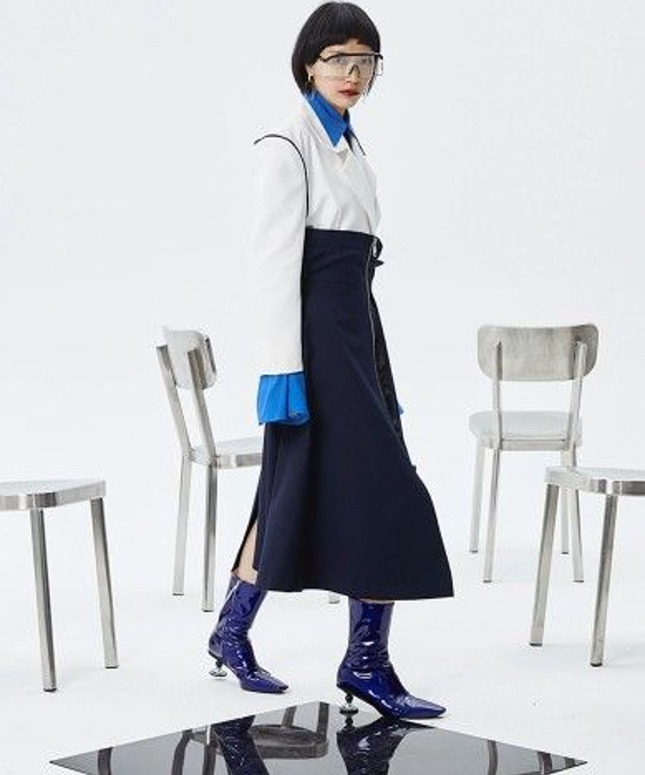 Zip Wrap Flare Skirt