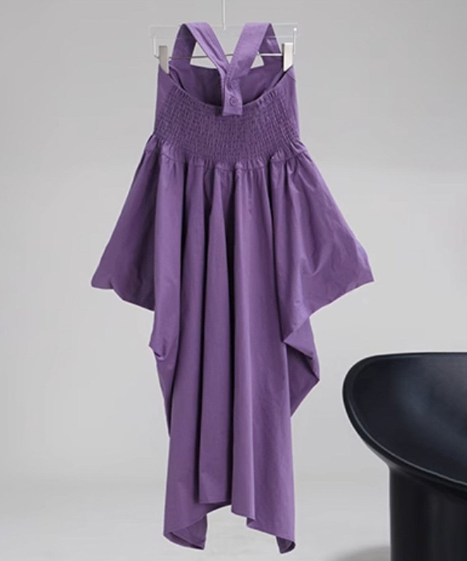 Design Pocket Halter-neck Dress