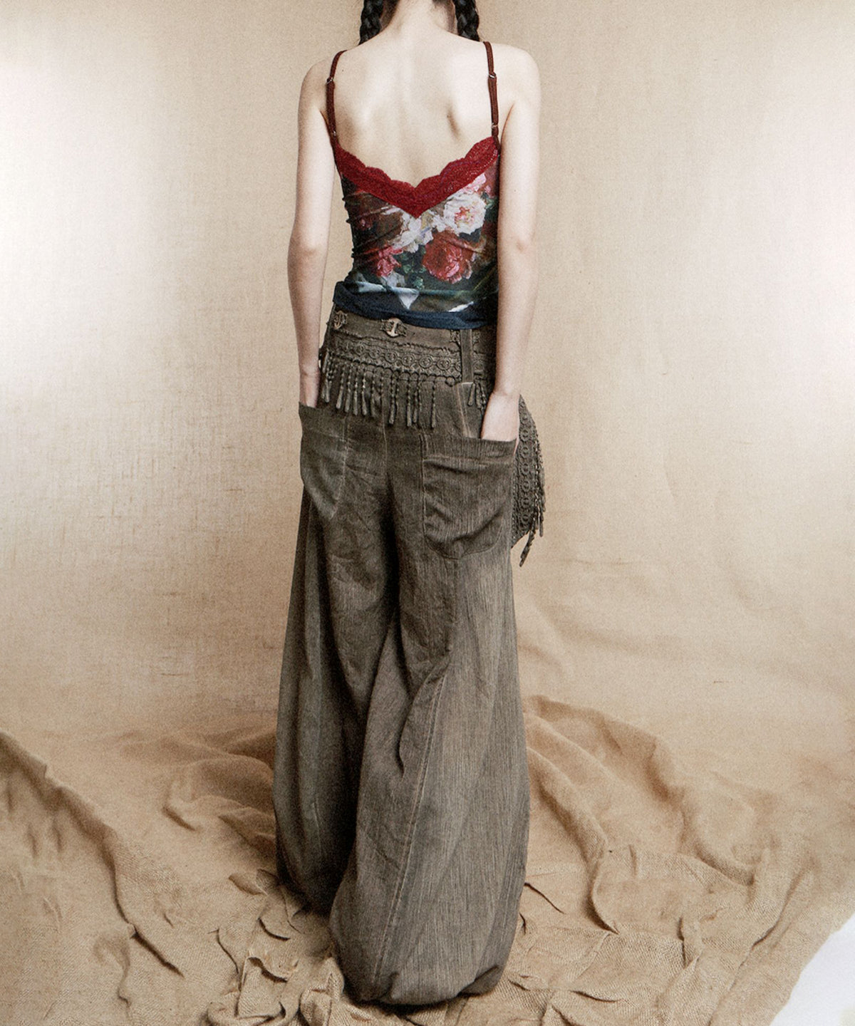 Tassel Belt Lantern Pants