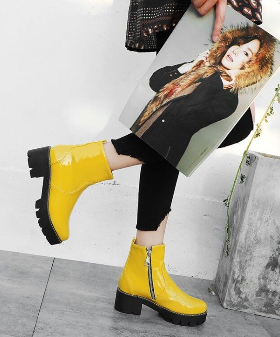 Shiny Platform Boots