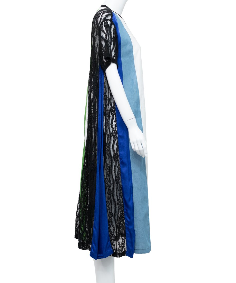 Stripe Lace Panel Dress