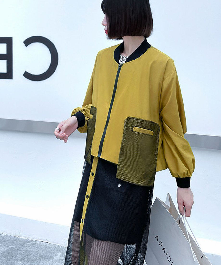 Mesh Switch Zip Cardigan
