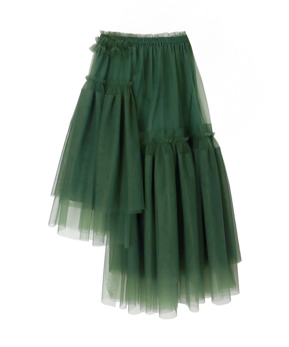 Layered Tulle Asymmetry Skirt