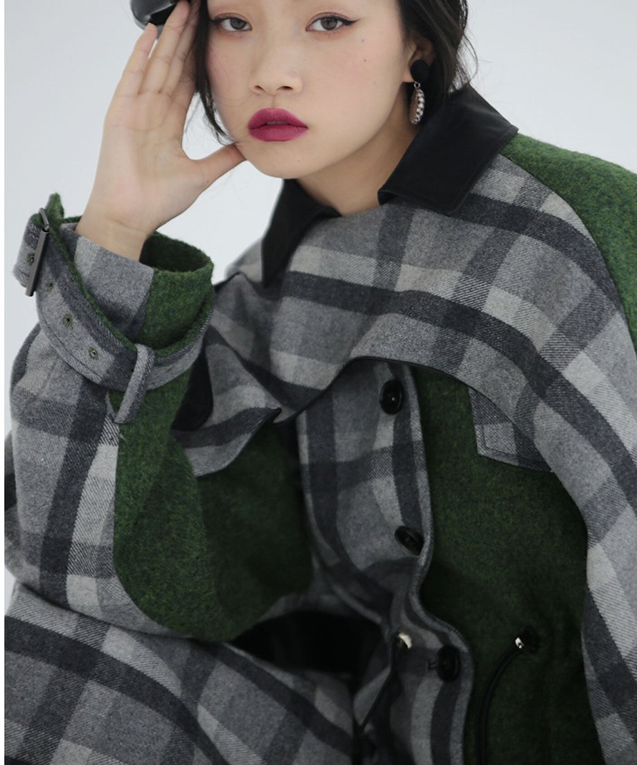 Waist Drawstring Cape Coat