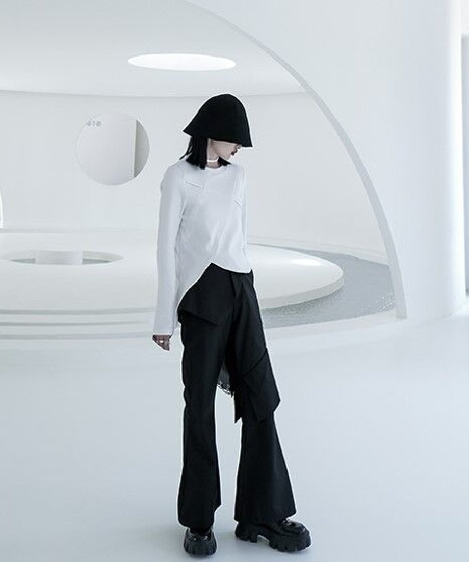 Layered Flare Cargo Pants