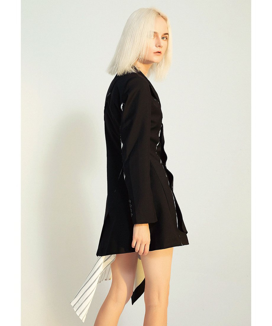 Pleated Panel Tailored Jacket