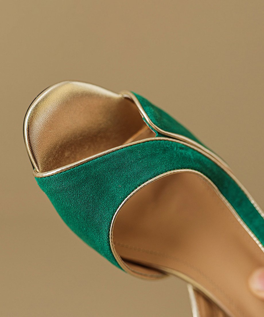 Bicolor Slingback Sandals
