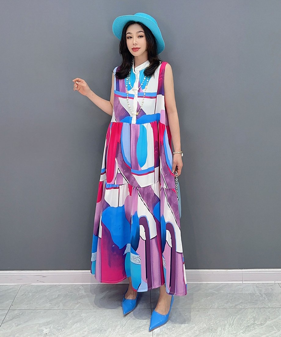 Marble Print Dress
