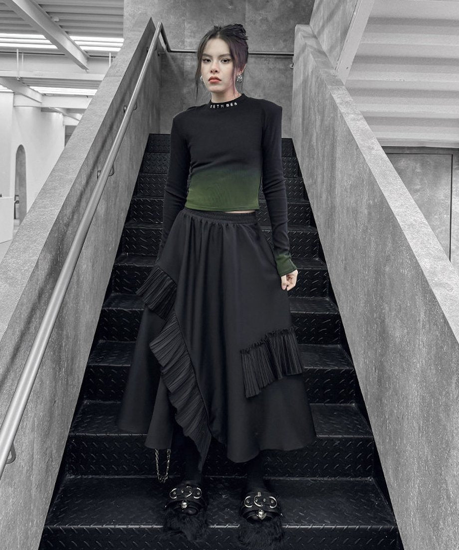 Pleat Ruffle Skirt