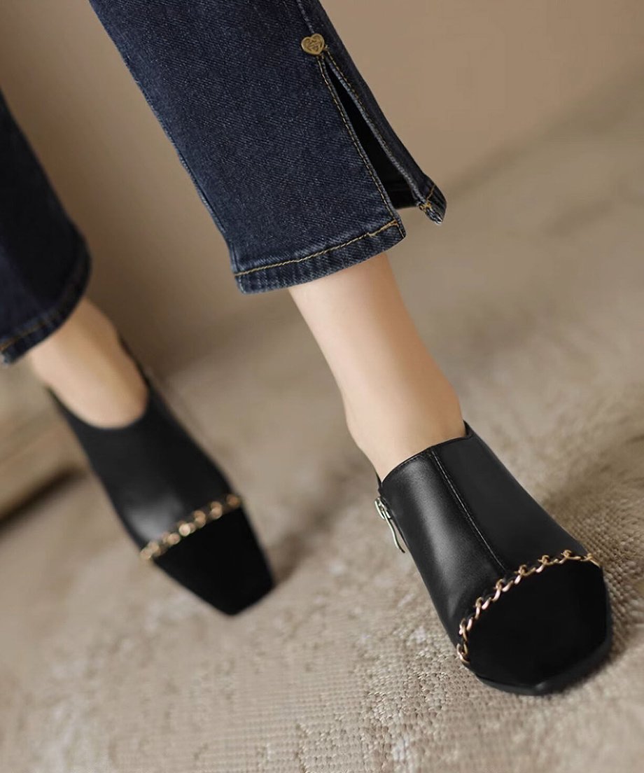 Bicolor Chain Booties