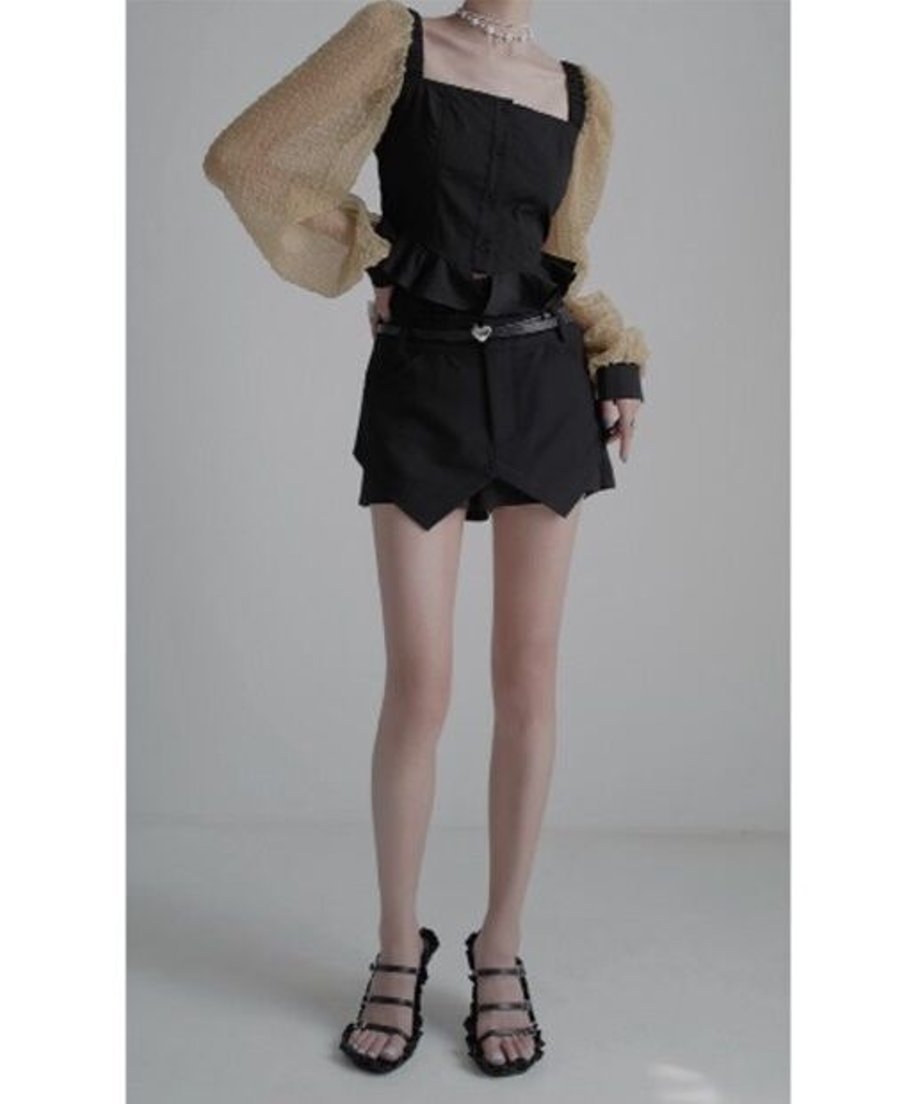 Square-neck Patchwork Top