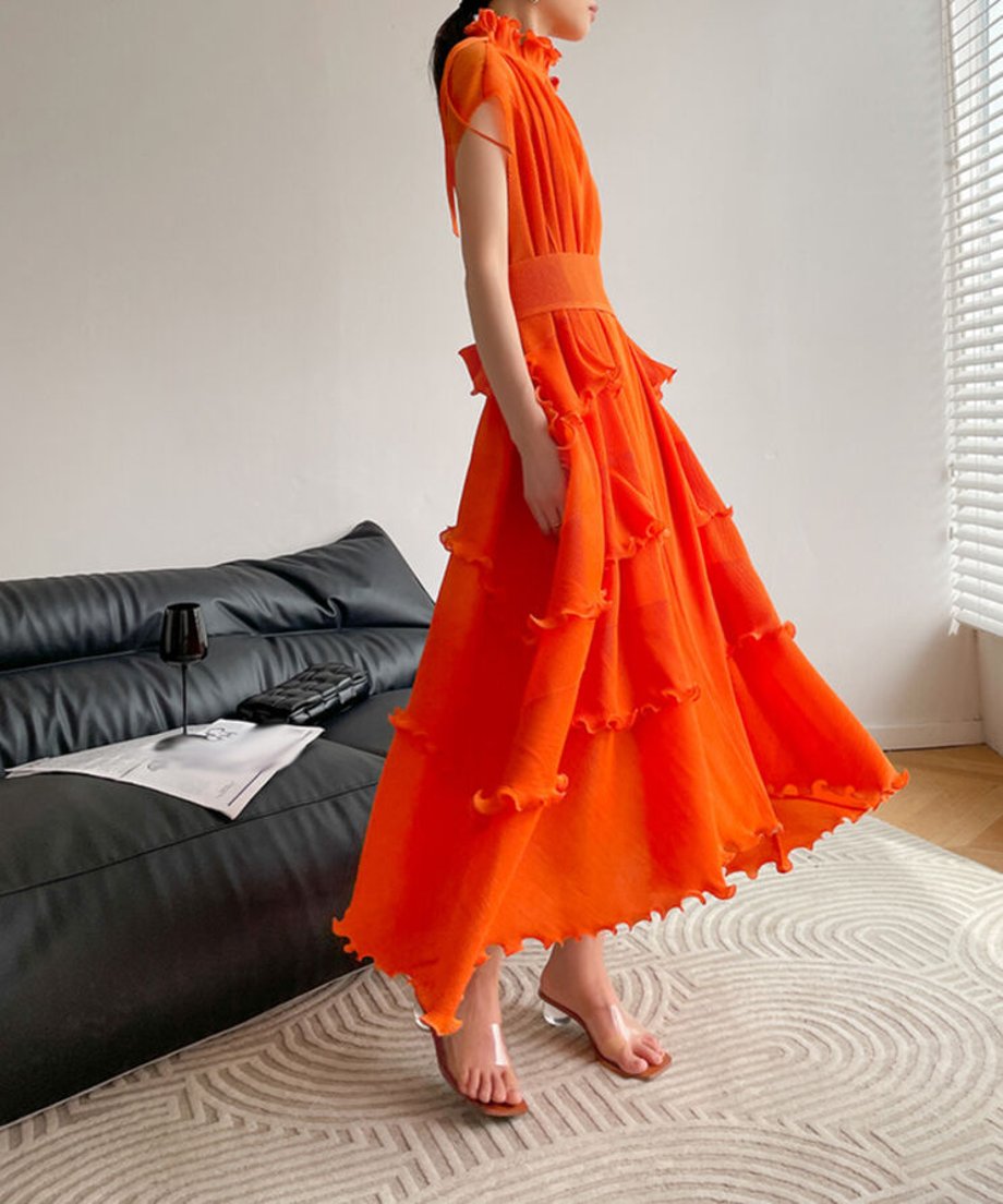 Frill Pleats Dress