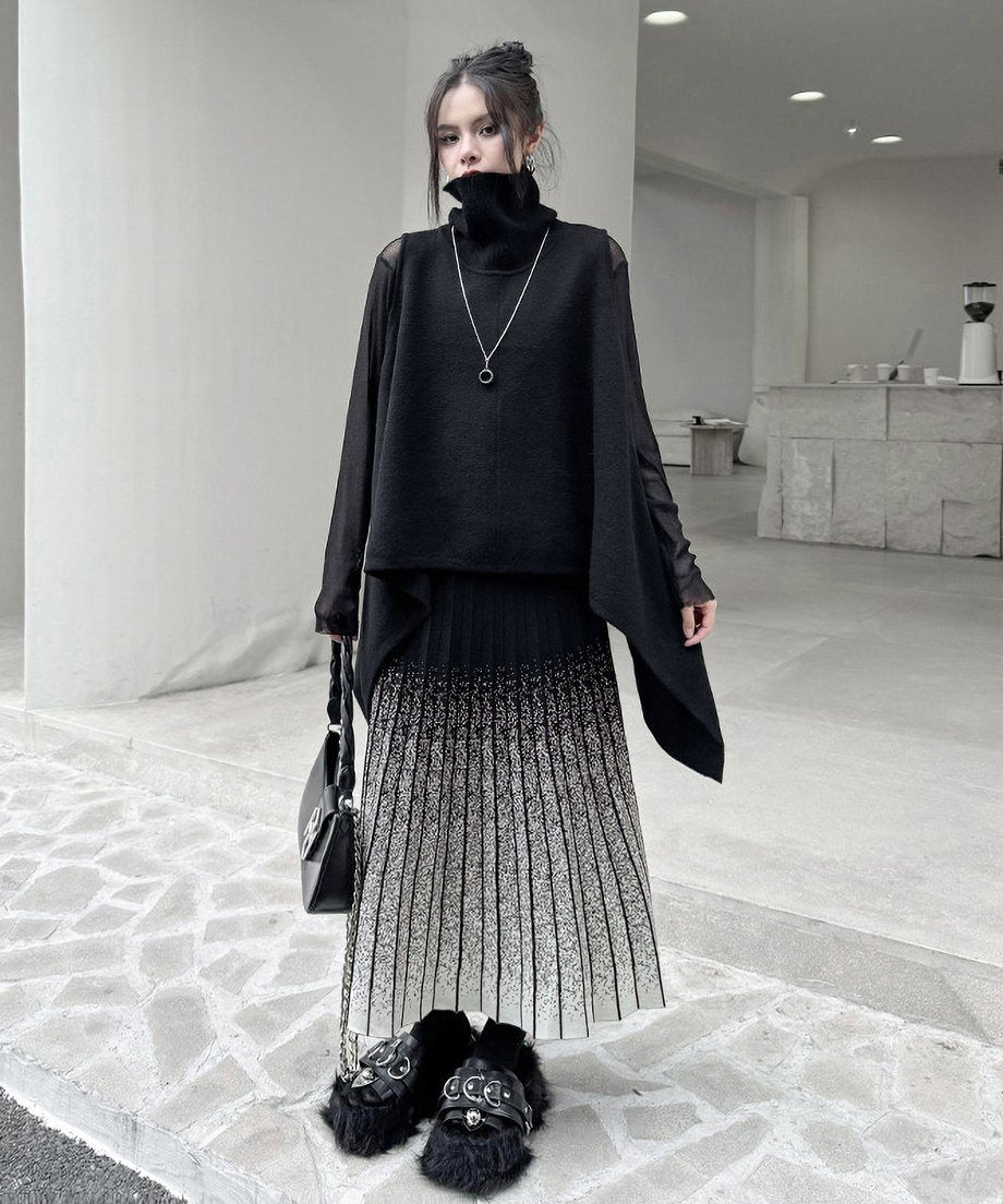 Gradation Pleat Skirt