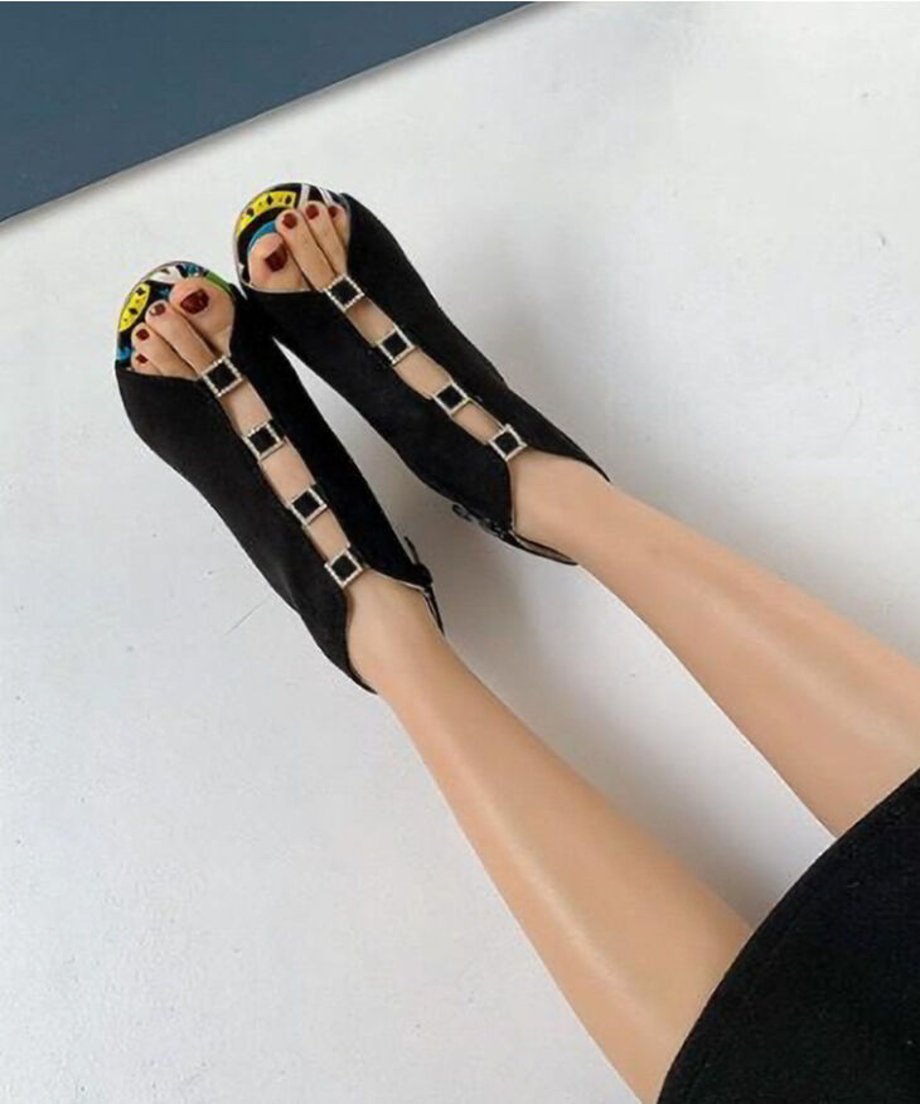 Square Stone High Heels