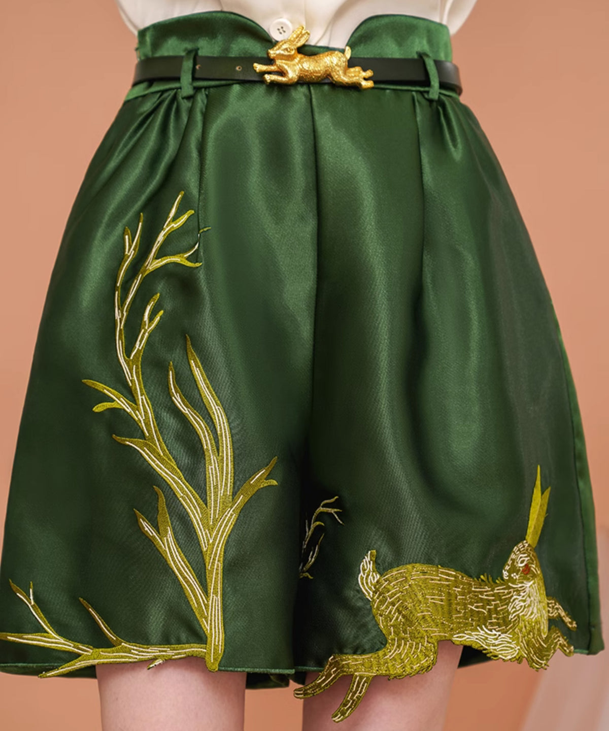 Rabbit Embroidery Shorts