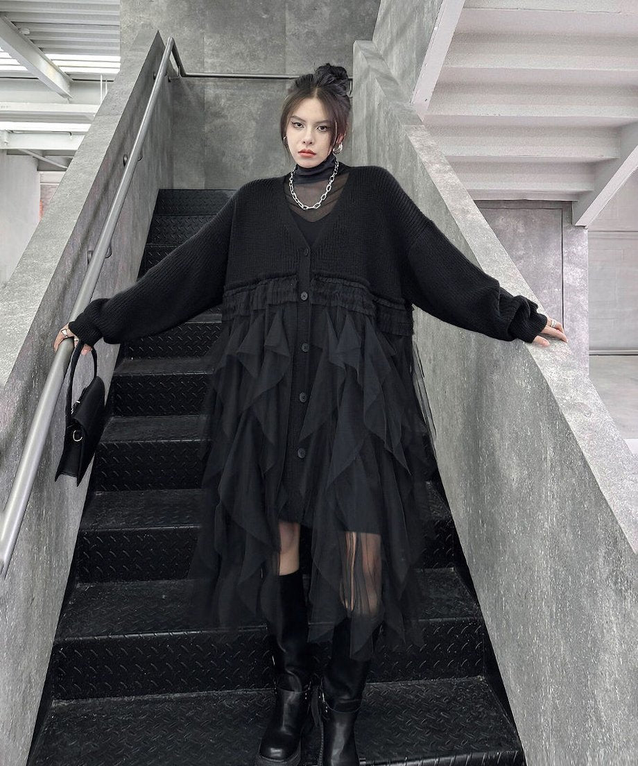 Tulle Tiered Cardigan