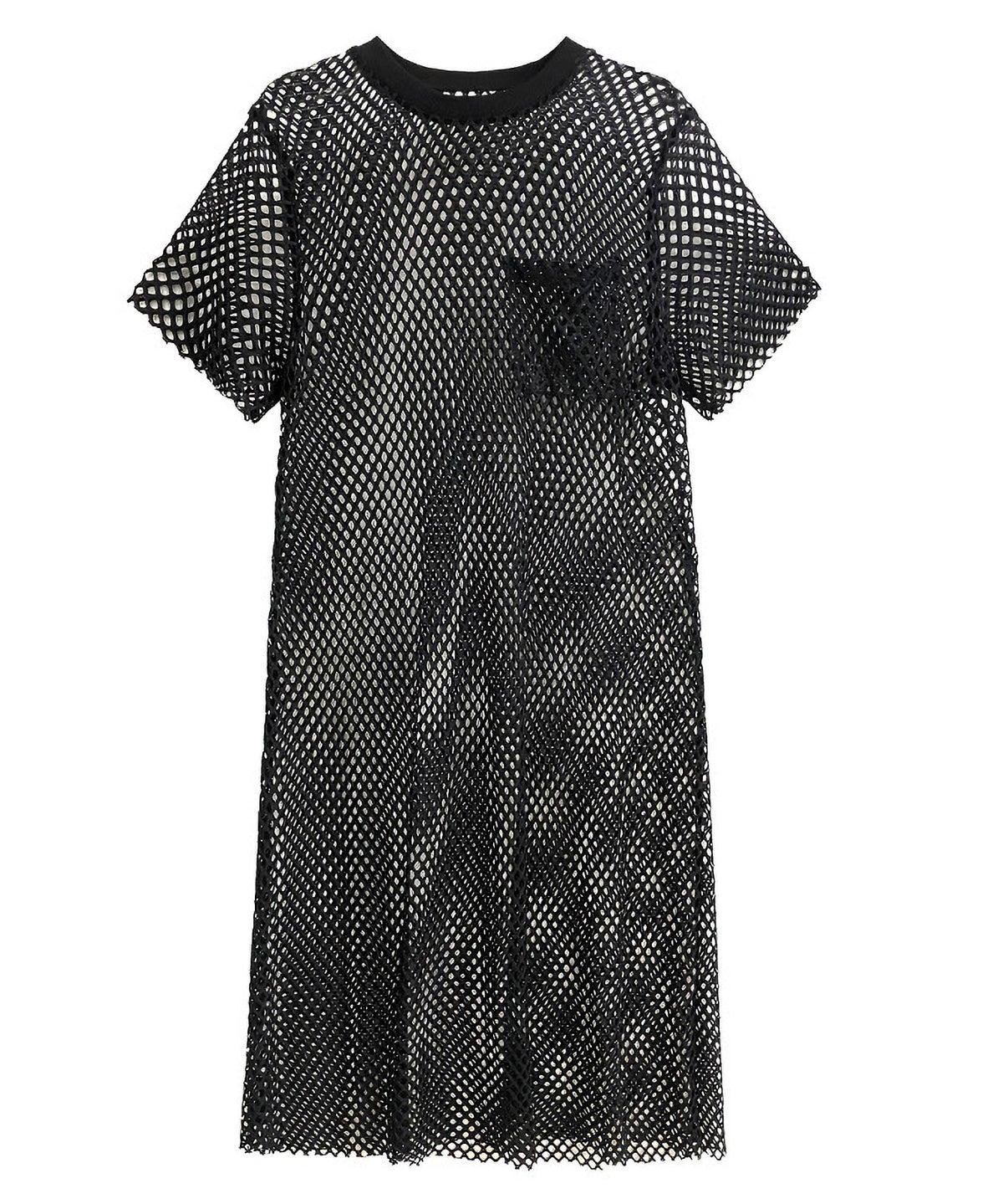 Crew Neck Mesh Dress