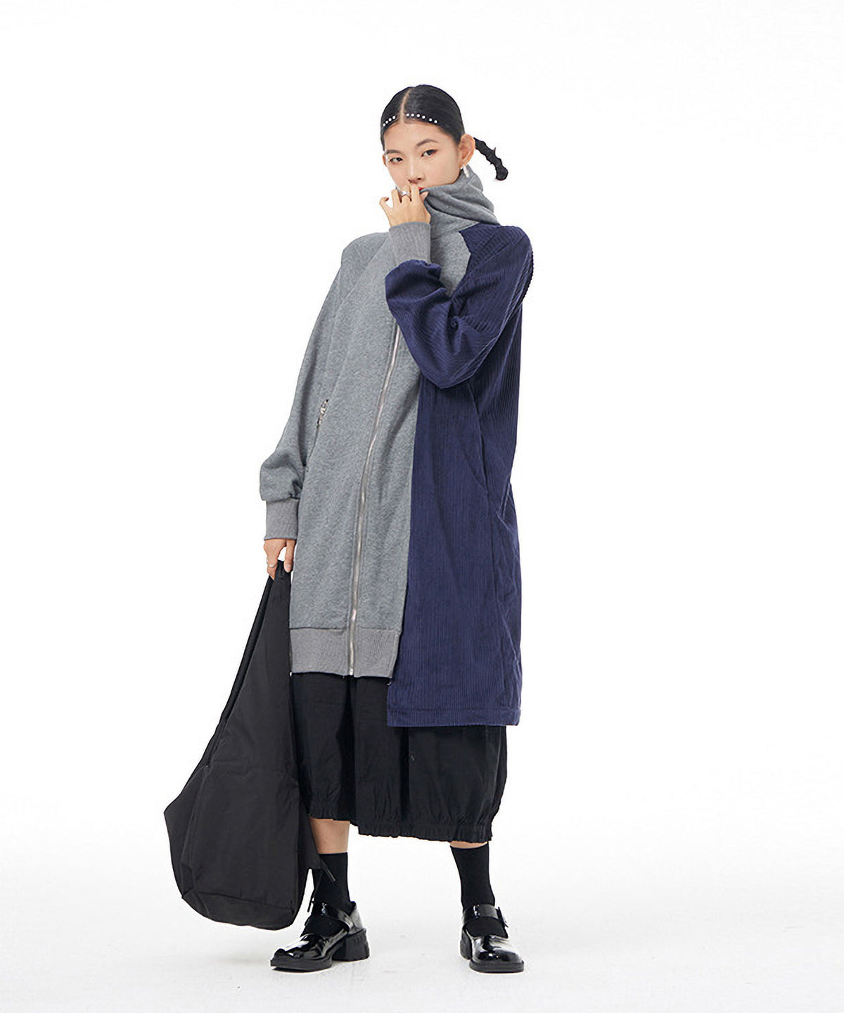 Bicolor Zip-up Hoodie