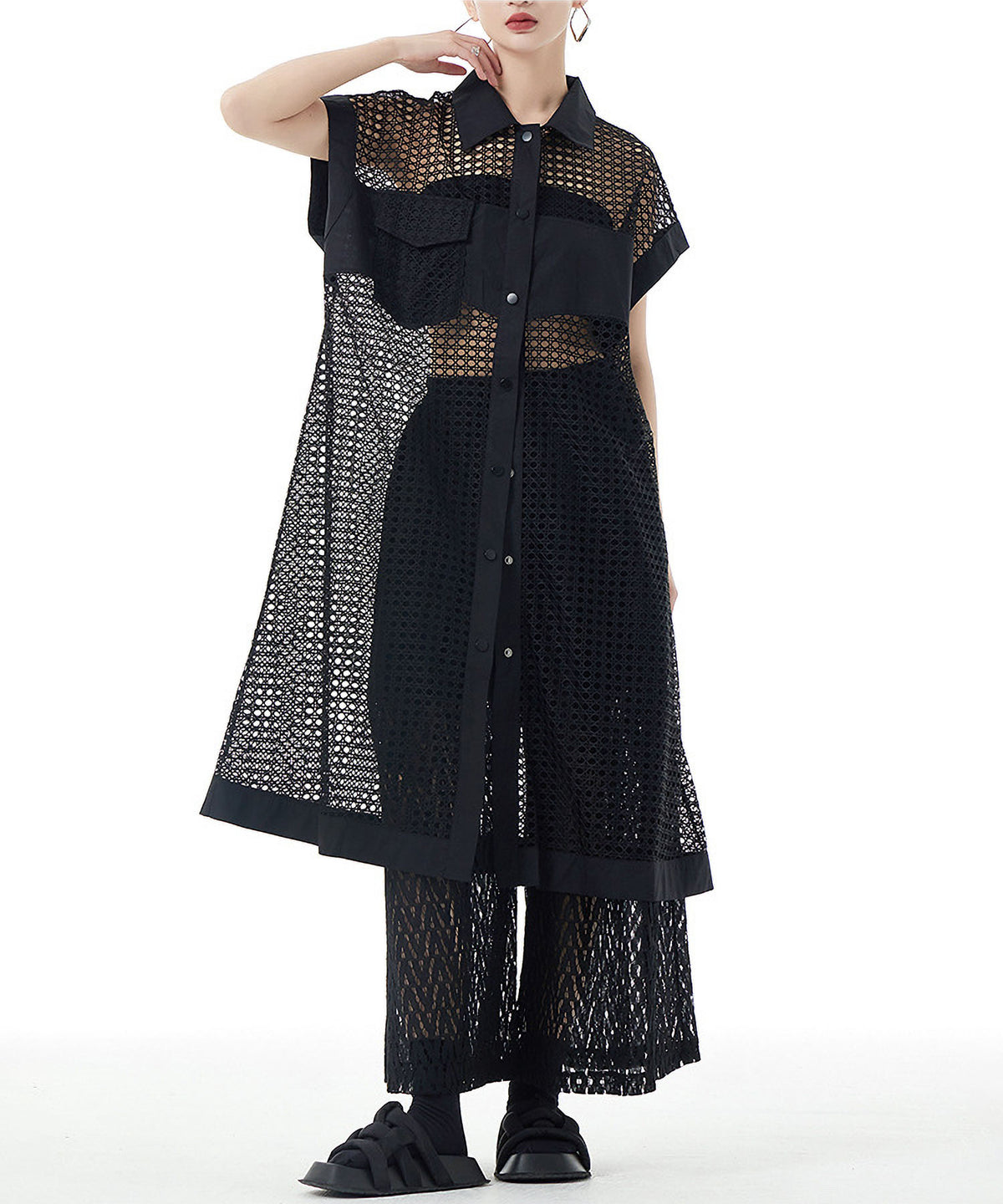 Mesh Long Blouse