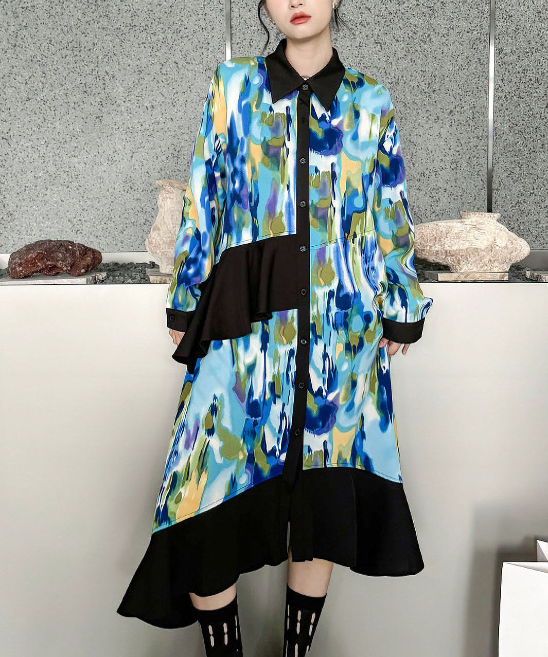 Marble Print Dress