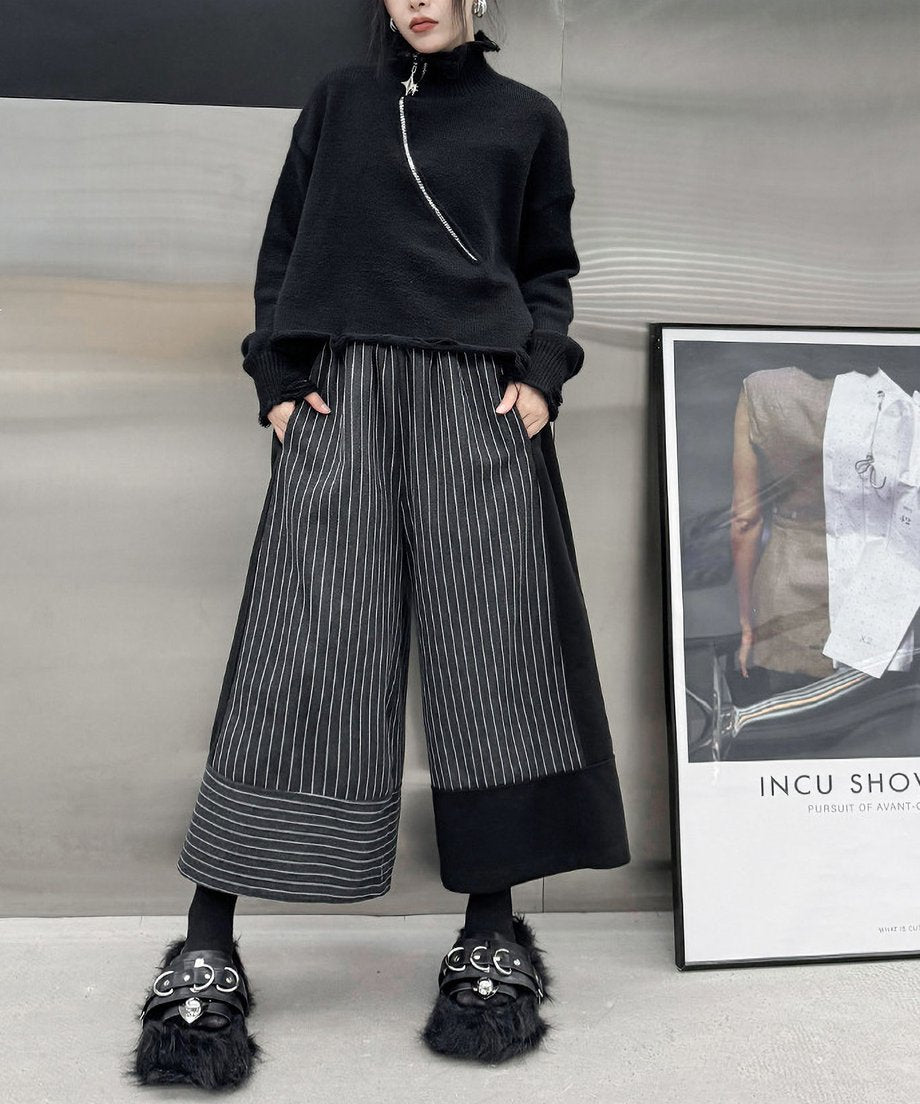 Panel Stripe Wide Pants