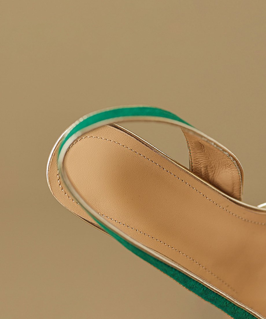 Bicolor Slingback Sandals