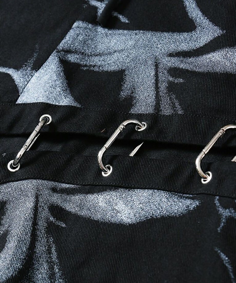 Deconstructed Safety Pin Print Skirt
