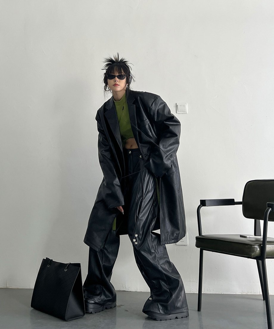 Oversized Faux Leather Jacket