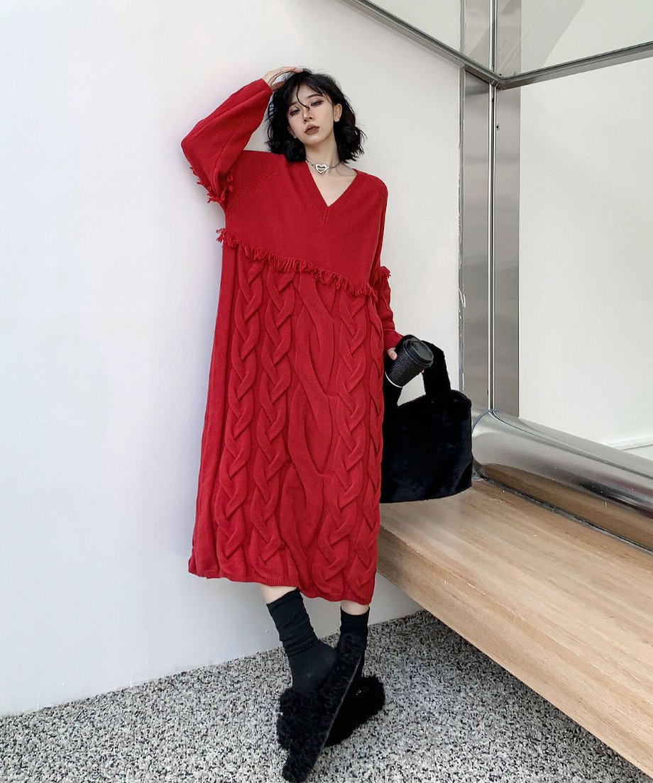 Cross Sweater Dress