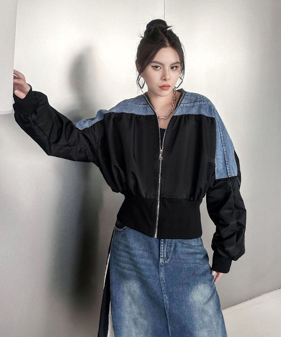 Collarless Zip Jacket