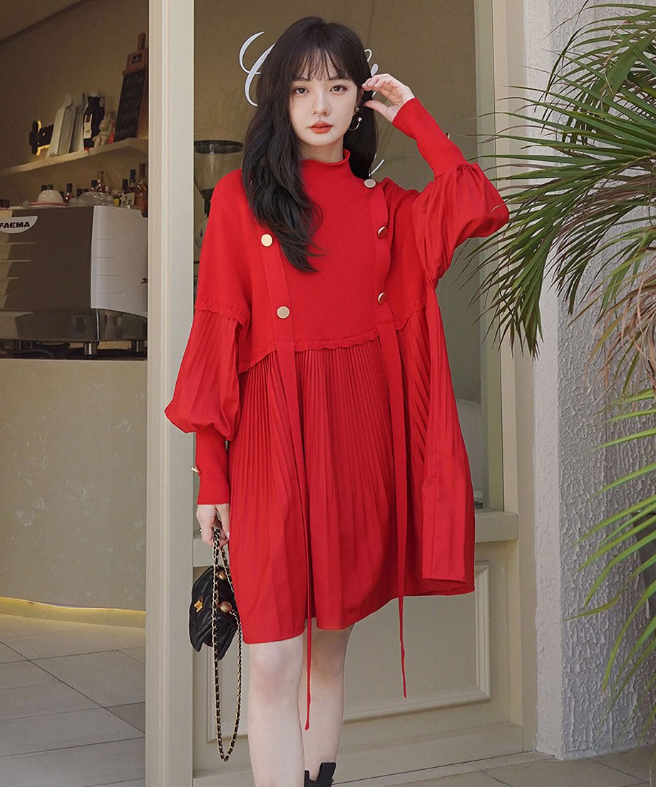 Lantern Sleeve Dress