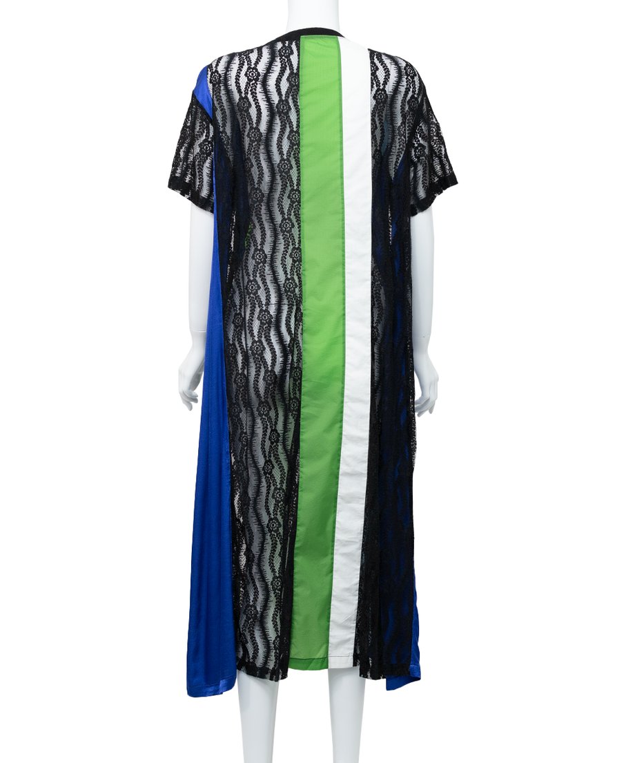 Stripe Lace Panel Dress